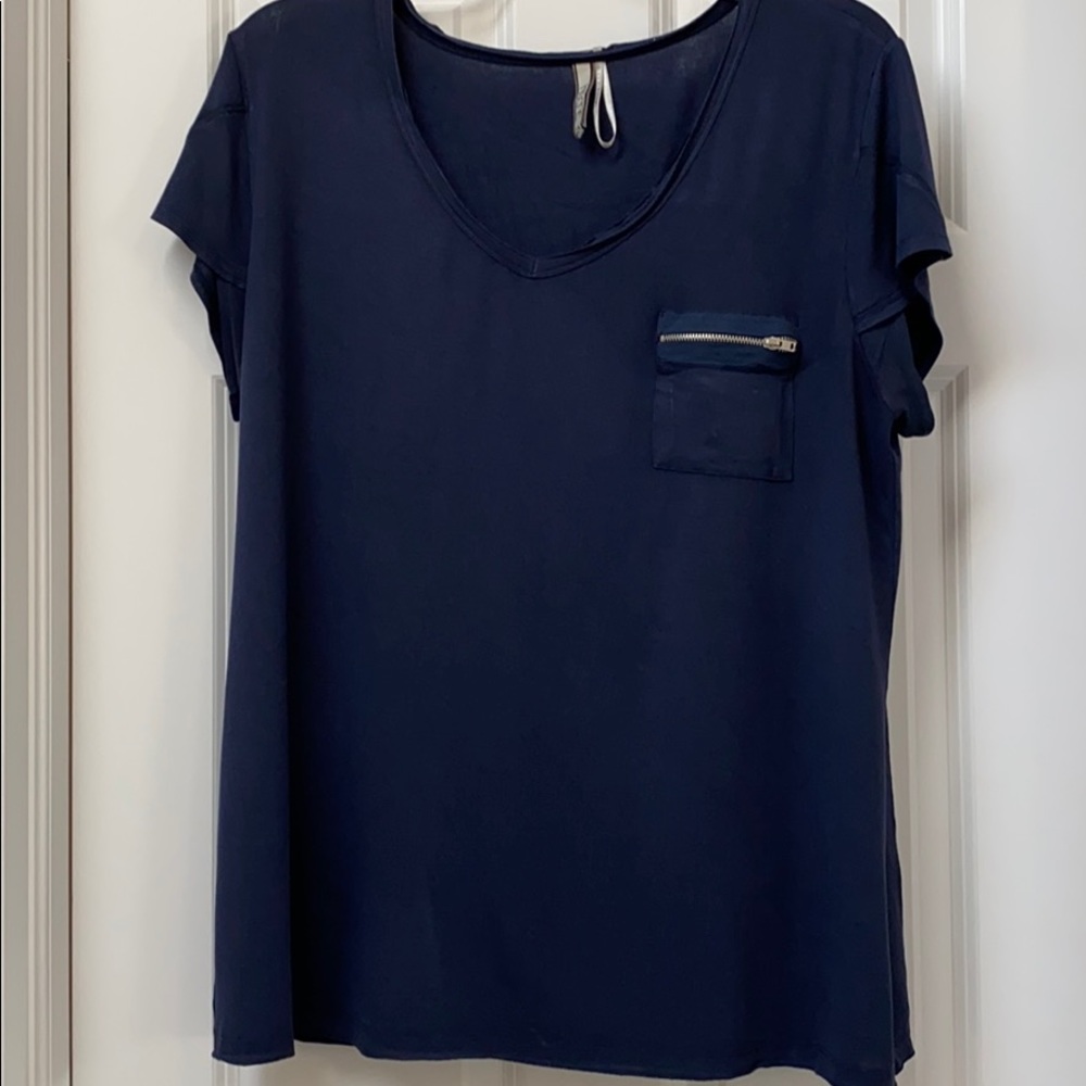 Kische navy shirt w zip pocket Wmns size 2X